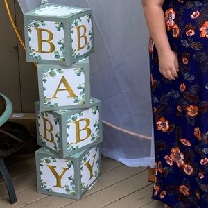 BABY paper balloon storage boxes for botanical/ eucalyptus theme shower